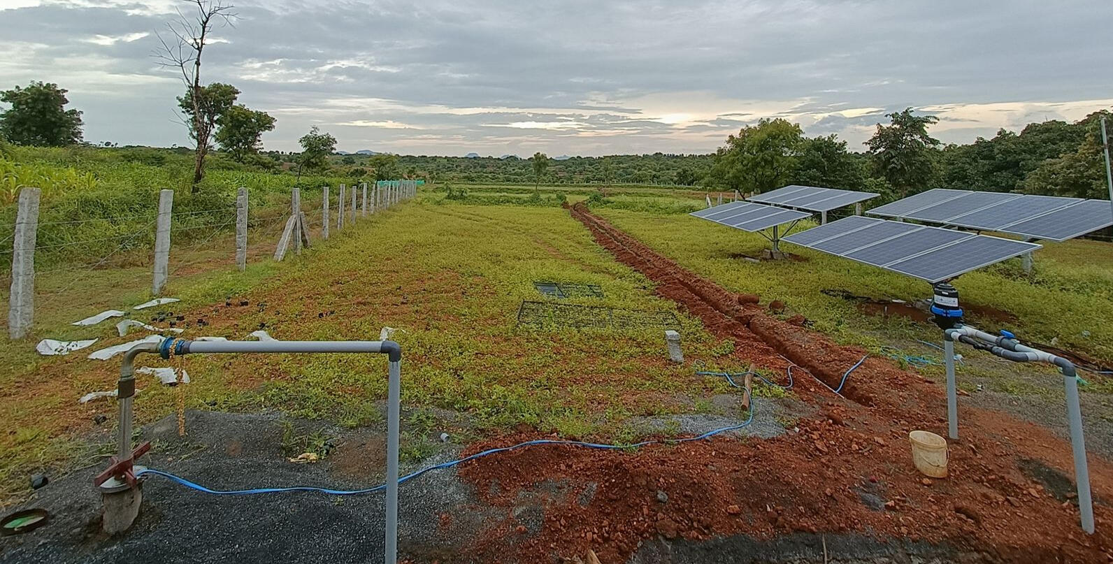 Solar powered borewell along with ventury setup